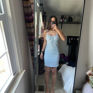 ASOS Light Blue Gingham Mini Dress